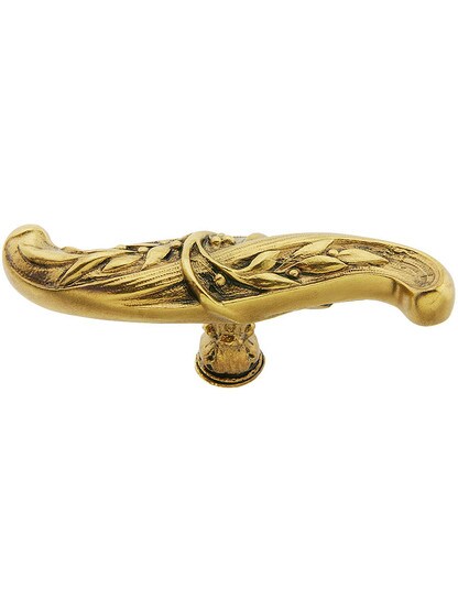Chelsea Cabinet Pull - 3 5/8 inch x 7/8 inch in Satin 24k Gold.